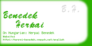 benedek herpai business card